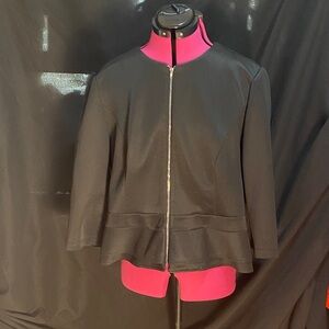 NYCC black peplum zip up Blazer jacket, XL